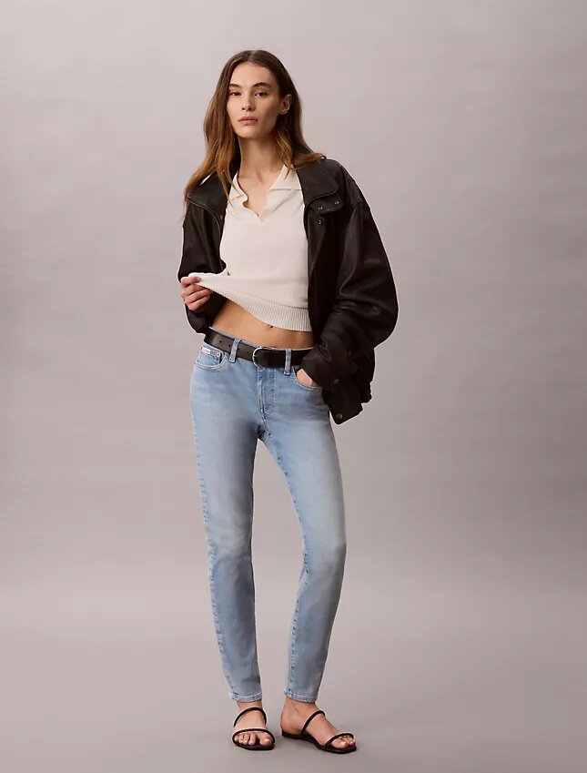 Blugi skinny cu talie medie Blugi skinny cu talie medie
