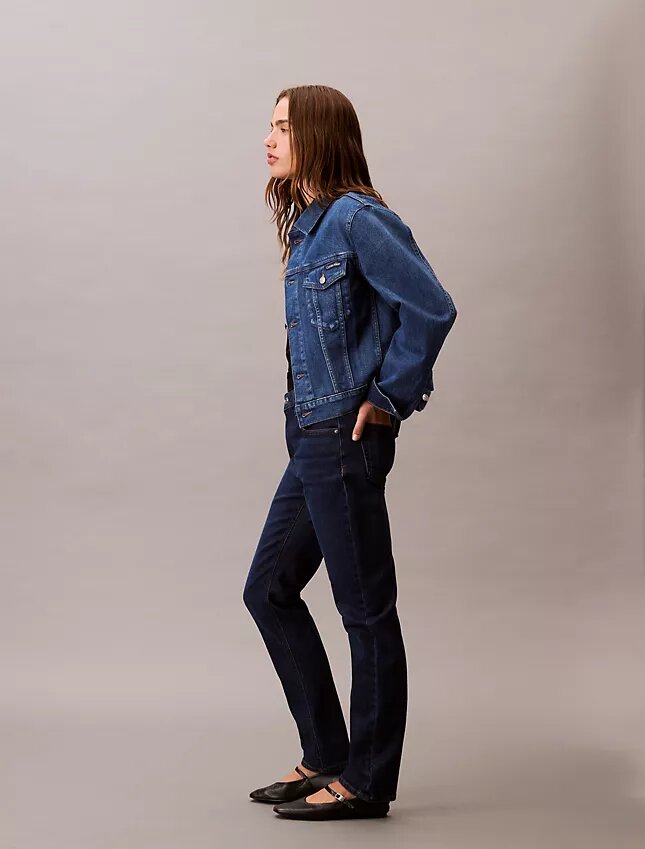 Blugi slim cu talie medie Blugi slim cu talie medie