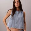 Bluză scurtă din denim