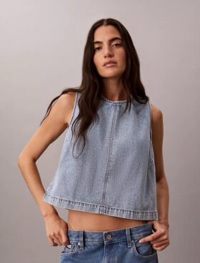 Bluză scurtă din denim