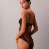 Body-ură din dantelă florală CK Black