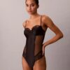 Body-ură din dantelă florală CK Black