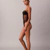 Body-ură din dantelă florală CK Black
