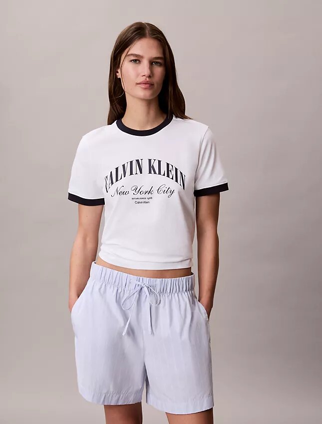 Boxeri din poplin de bumbac cu dungi Boxeri din poplin de bumbac cu dungi
