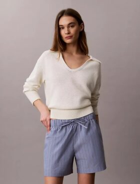 Boxeri din poplin de bumbac cu dungi