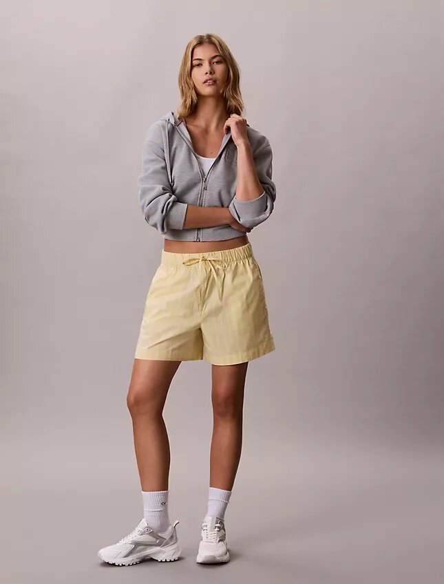 Boxeri din poplin de bumbac cu dungi Boxeri din poplin de bumbac cu dungi