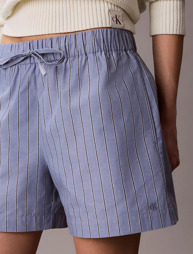 Boxeri din poplin de bumbac cu dungi Boxeri din poplin de bumbac cu dungi