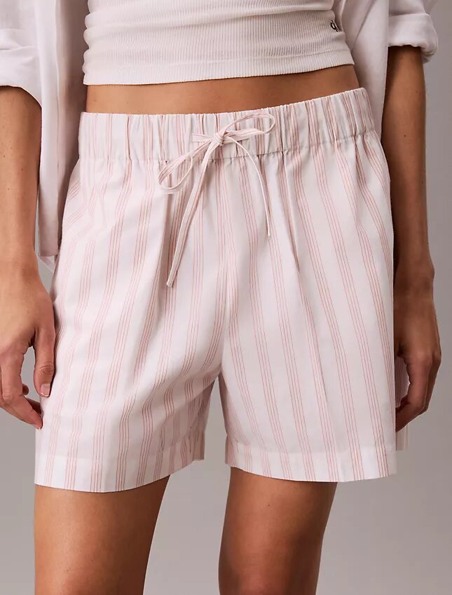 Boxeri din poplin de bumbac cu dungi Boxeri din poplin de bumbac cu dungi