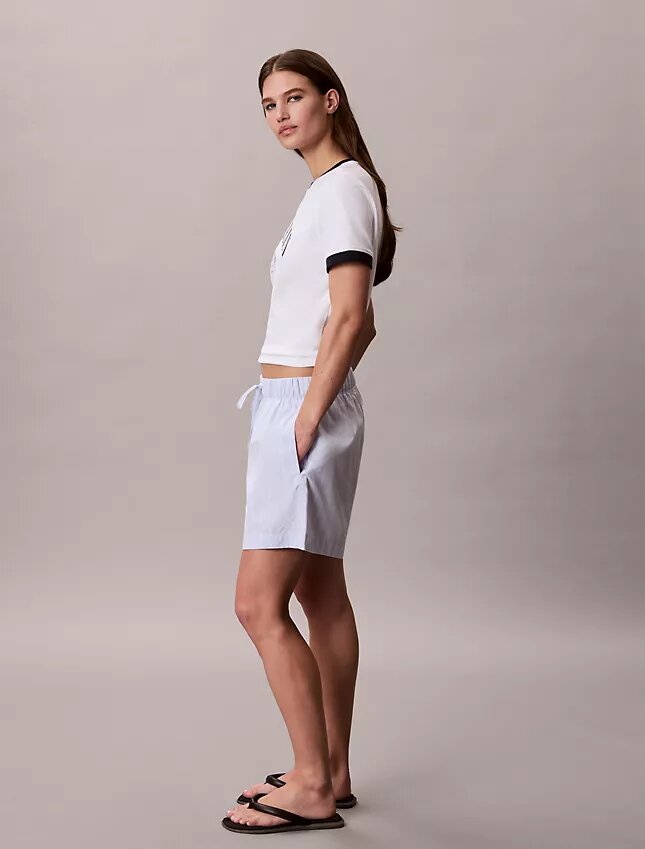 Boxeri din poplin de bumbac cu dungi Boxeri din poplin de bumbac cu dungi