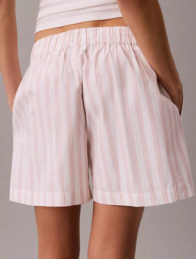 Boxeri din poplin de bumbac cu dungi Boxeri din poplin de bumbac cu dungi
