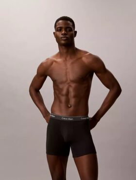Boxeri Icon din bumbac Cotton Stretch metalizat, pachet de 3 Boxeri