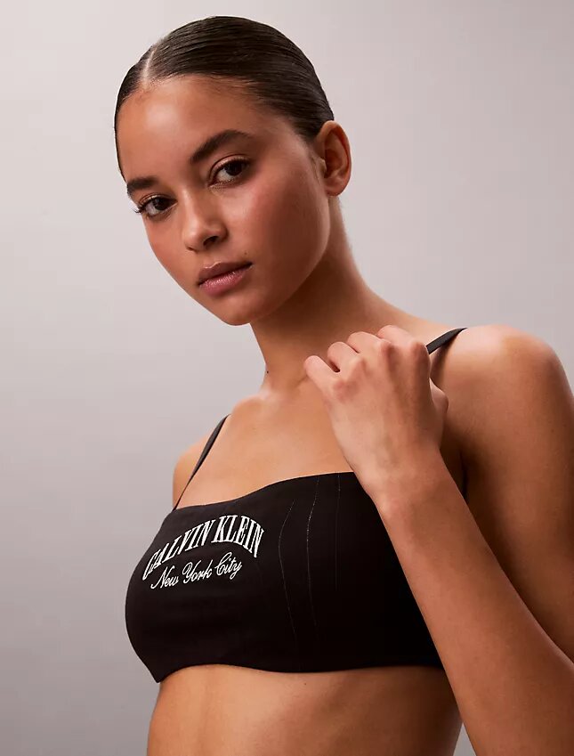 Bralette bandeau clasică Heritage din Cotton Stretch, ușor căptușită Bralette bandeau clasică Heritage din Cotton Stretch, ușor căptușită