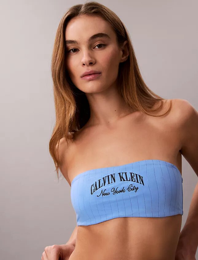 Bralette bandeau clasică Heritage din Cotton Stretch, ușor căptușită Bralette bandeau clasică Heritage din Cotton Stretch, ușor căptușită