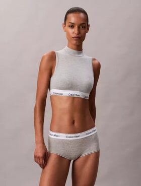 Bralette cu guler înalt, ușor căptușită, din bumbac Modal