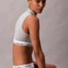 Bralette cu guler înalt, ușor căptușită, din bumbac Modal