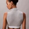 Bralette cu guler înalt, ușor căptușită, din bumbac Modal