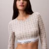 Bralette cu mâneci lungi, ușor căptușită, din bumbac Modal Icon
