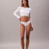 Bralette cu mâneci lungi, ușor căptușită, din bumbac Modal Icon