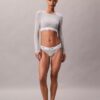 Bralette cu mâneci lungi, ușor căptușită, din bumbac Modal Icon