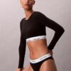 Bralette cu mâneci lungi, ușor căptușită, din bumbac Modal Icon
