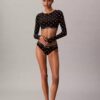 Bralette cu mâneci lungi, ușor căptușită, din bumbac Modal Icon
