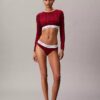 Bralette cu mâneci lungi, ușor căptușită, din bumbac Modal Icon
