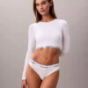 Bralette cu mâneci lungi, ușor căptușită, din bumbac Modal Icon