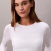 Bralette cu mâneci lungi, ușor căptușită, din bumbac Modal Icon