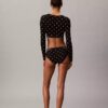 Bralette cu mâneci lungi, ușor căptușită, din bumbac Modal Icon