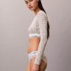 Bralette cu mâneci lungi, ușor căptușită, din bumbac Modal Icon