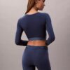 Bralette cu mâneci lungi, ușor căptușită, din bumbac Modal Icon