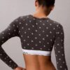 Bralette cu mâneci lungi, ușor căptușită, din bumbac Modal Icon