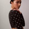 Bralette cu mâneci lungi, ușor căptușită, din bumbac Modal Icon