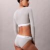 Bralette cu mâneci lungi, ușor căptușită, din bumbac Modal Icon