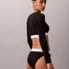Bralette cu mâneci lungi, ușor căptușită, din bumbac Modal Icon