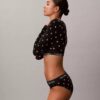 Bralette cu mâneci lungi, ușor căptușită, din bumbac Modal Icon