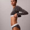 Bralette cu mâneci lungi, ușor căptușită, din bumbac Modal Icon