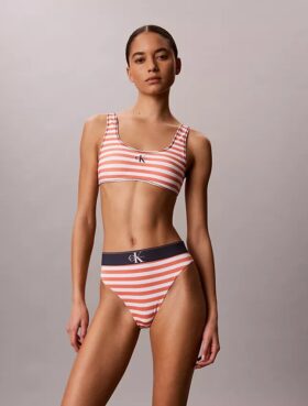 Bralette de baie cu monogramă grafică