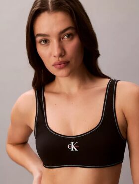 Bralette de baie cu monogramă grafică