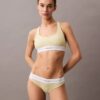 Bralette din bumbac Modal elastic cu nervuri, ușor căptușită