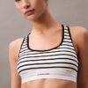 Bralette din bumbac Modal elastic cu nervuri, ușor căptușită