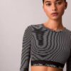 Bralette din bumbac Modal, ușor căptușită, cu mâneci lungi