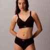 Bralette elastică din microfibră cu monogramă grafică, ușor căptușită Bralette elastică din microfibră cu monogramă grafică, ușor căptușită