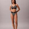 Bralette elastică din microfibră cu monogramă grafică, ușor căptușită