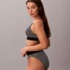 Bralette elastică din microfibră cu monogramă grafică, ușor căptușită