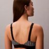 Bralette elastică din microfibră cu monogramă grafică, ușor căptușită