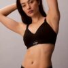 Bralette elastică din microfibră cu monogramă grafică, ușor căptușită Bralette elastică din microfibră cu monogramă grafică, ușor căptușită