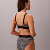 Bralette elastică din microfibră cu monogramă grafică, ușor căptușită