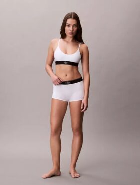Bralette elastică din microfibră Unlined cu Monogram grafică, fără căptușeală Bralette elastică din microfibră Unlined cu Monogram grafică, fără căptușeală