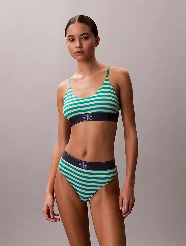 Bralette elastică din microfibră Unlined cu Monogram grafică, fără căptușeală Bralette elastică din microfibră Unlined cu Monogram grafică, fără căptușeală
